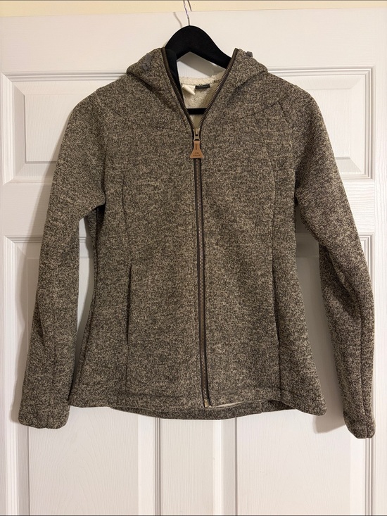Eider Jackets & Blazers - Eider France Sherpa Lined Full Zip Knit Sweater Jacket Heathered Brown